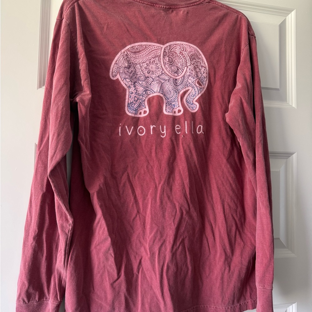 Ivory Ella Women’s Long Sleeve Tee - Burgundy